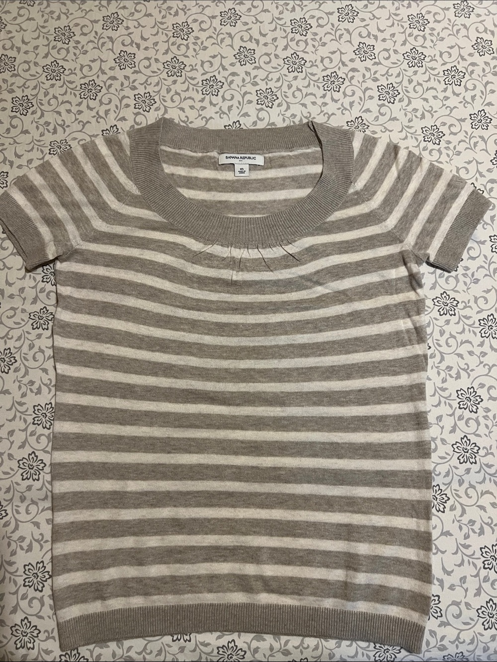Banana Republic Short-Sleeve Striped Knit Top